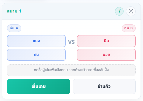 ภาพประกอบขั้นตอน: ตรวจทีมก่อนเริ่ม