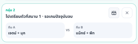 กลุ่มคิวเตรียมตัวที่ได้รับมอบสนามแล้ว